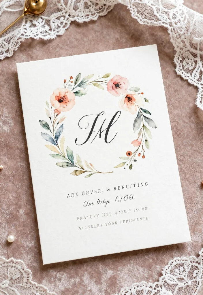 17 Watercolor Floral Wedding Invitations Ideas With Soft Beauty - 11. Personalized Monogram Invitation 1