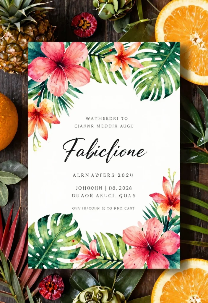 17 Watercolor Floral Wedding Invitations Ideas With Soft Beauty - 13. Tropical Floral Invitation 1