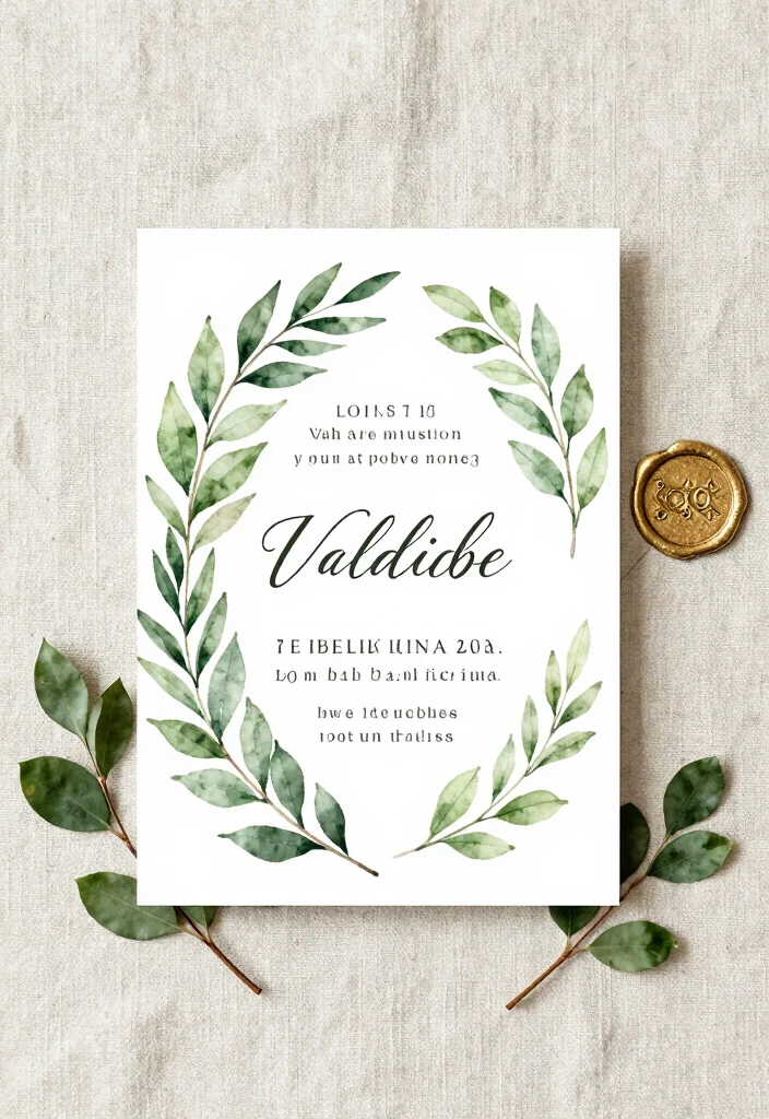 17 Watercolor Floral Wedding Invitations Ideas With Soft Beauty - 3. Elegant Foliage Invitation 1