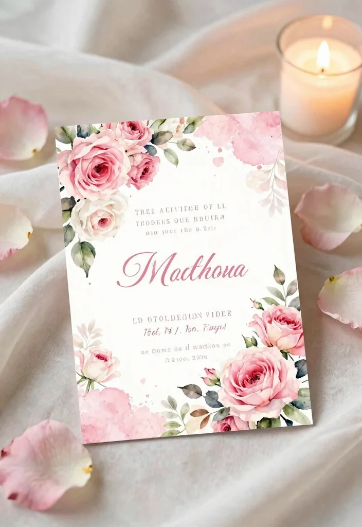 17 Watercolor Floral Wedding Invitations Ideas With Soft Beauty - 4. Romantic Roses Invitation 1