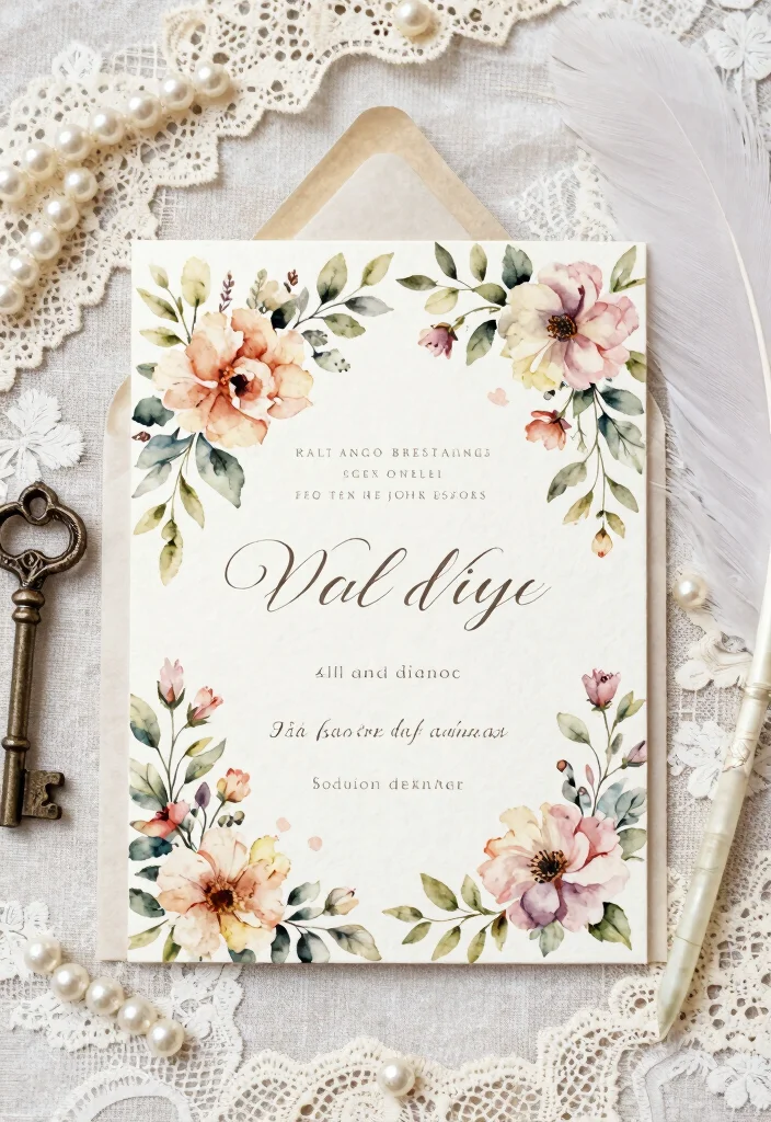 17 Watercolor Floral Wedding Invitations Ideas With Soft Beauty - 7. Vintage Floral Invitation 1