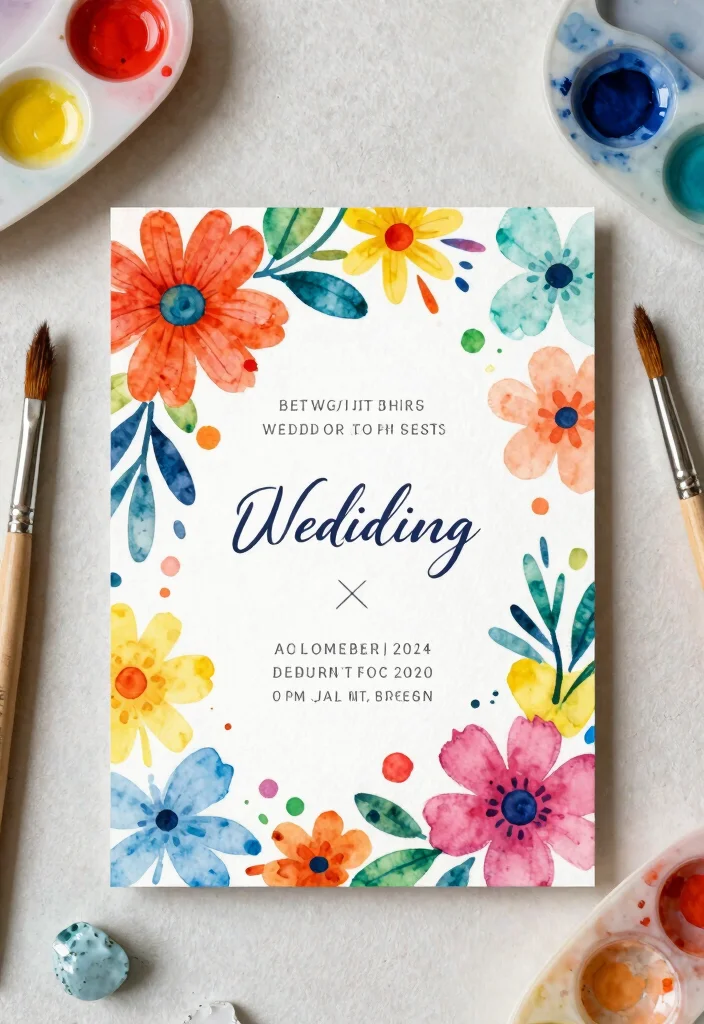 17 Watercolor Floral Wedding Invitations Ideas With Soft Beauty - 9. Artistic Abstract Floral Invitation 1