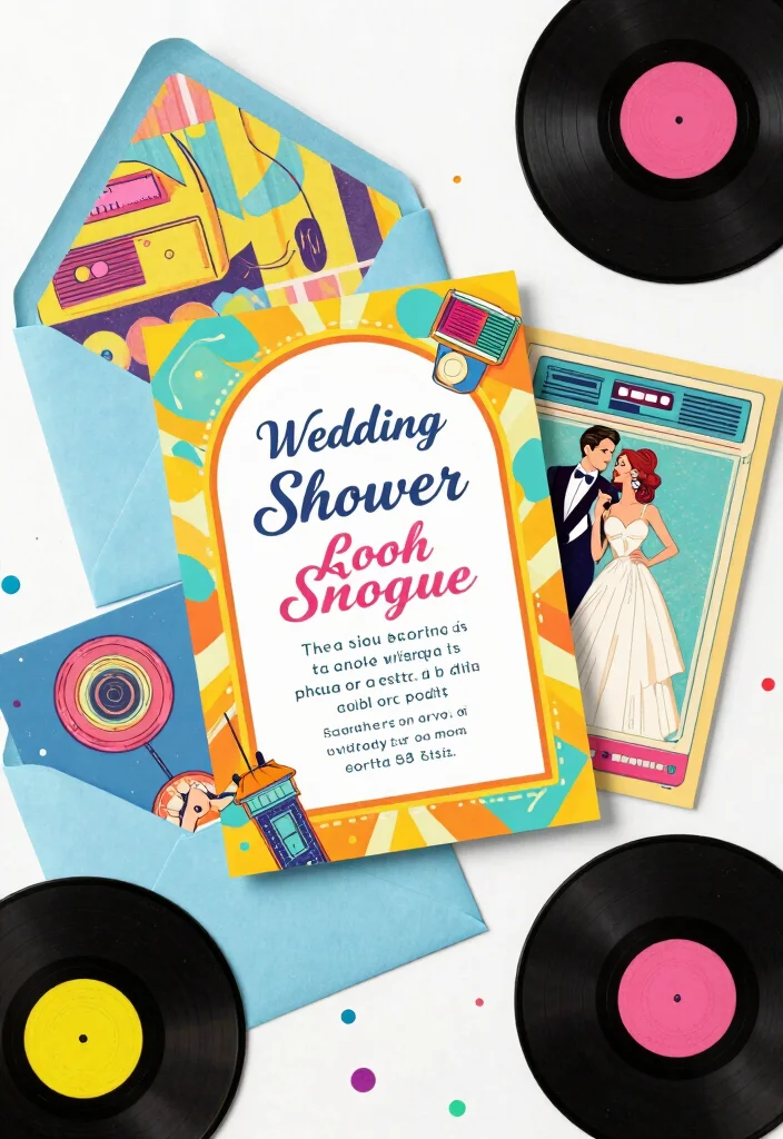17 Wedding Shower Invitations Ideas That Feel Sweet & Chic 53 17 Wedding Shower Invitations Ideas That Feel Sweet & Chic - 13. Retro Vibes 1