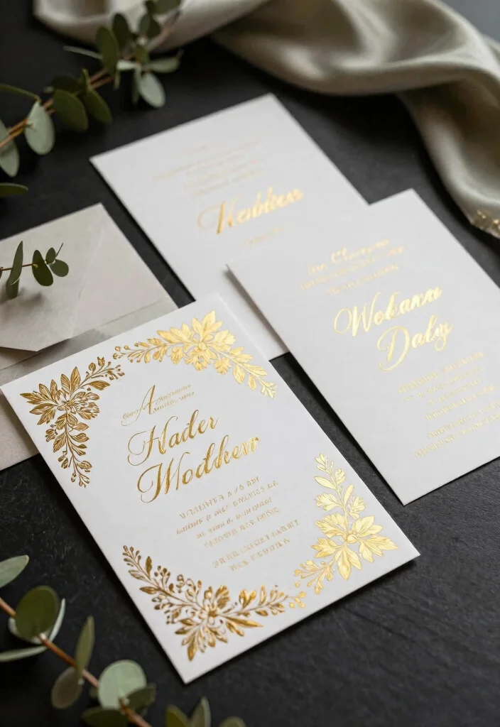 17 Wedding Shower Invitations Ideas That Feel Sweet & Chic 14 17 Wedding Shower Invitations Ideas That Feel Sweet & Chic - 4. Elegant Gold Foil 1