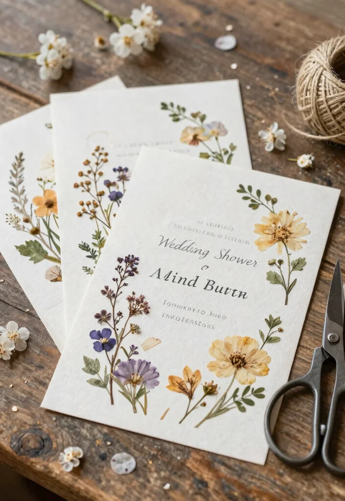 17 Wedding Shower Invitations Ideas That Feel Sweet & Chic 25 17 Wedding Shower Invitations Ideas That Feel Sweet & Chic - 5. DIY Floral Pressed Invitations 1