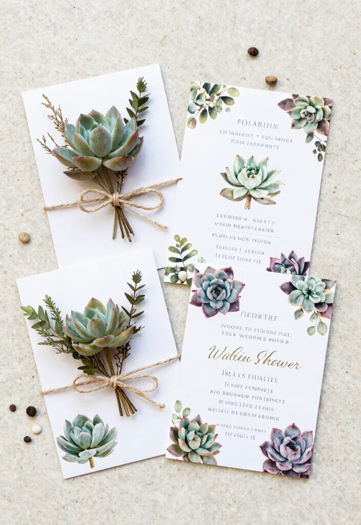 17 Wedding Shower Invitations Ideas That Feel Sweet & Chic 48 17 Wedding Shower Invitations Ideas That Feel Sweet & Chic - 8. Sweet Succulent Themes 1