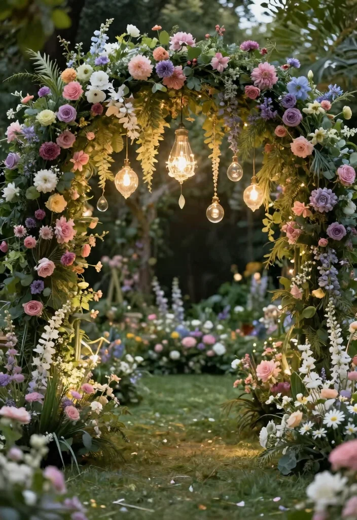 18 Burgundy Wedding Arch Ideas With Rich Romantic Vibes - 12. Enchanted Garden Theme 1