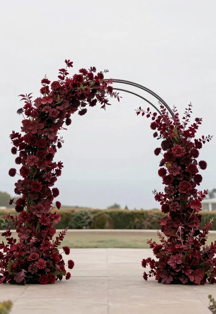 18 Burgundy Wedding Arch Ideas With Rich Romantic Vibes - 16. Elegance in Simplicity 1