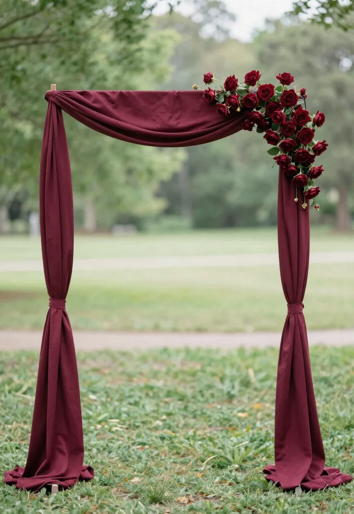 18 Burgundy Wedding Arch Ideas With Rich Romantic Vibes - 2. Minimalist Elegance 1