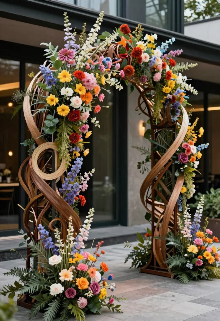 18 Flower Arch Wedding 2026 Trending Ideas With Dreamy Romantic Blooms - 14. Artistic Floral Installations 1