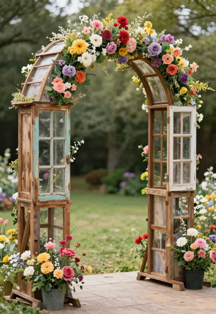 18 Flower Arch Wedding 2026 Trending Ideas With Dreamy Romantic Blooms - 18. Unique Recycled Materials 1