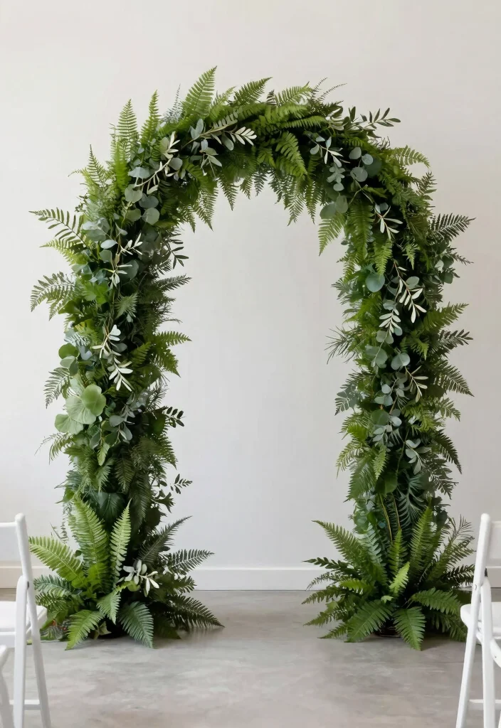 18 Flower Arch Wedding 2026 Trending Ideas With Dreamy Romantic Blooms - 3. Minimalist Greenery Delight 1