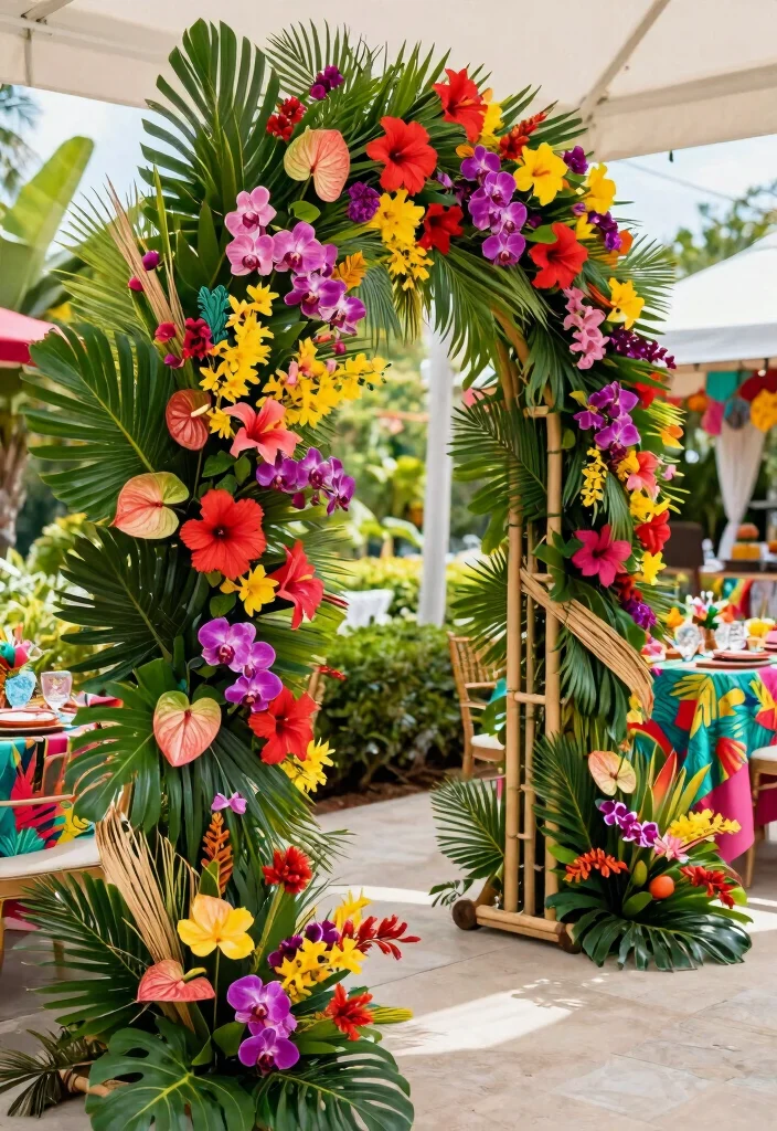 18 Flower Arch Wedding 2026 Trending Ideas With Dreamy Romantic Blooms - 5. Tropical Bliss 1