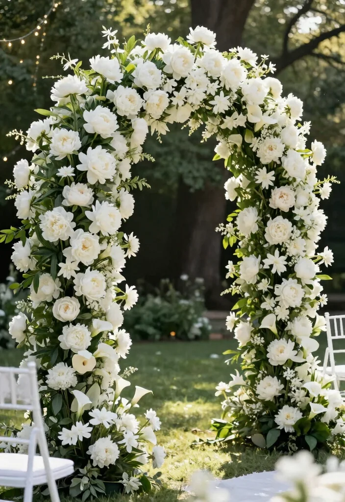 18 Flower Arch Wedding 2026 Trending Ideas With Dreamy Romantic Blooms - 6. Elegant White Blossom 1