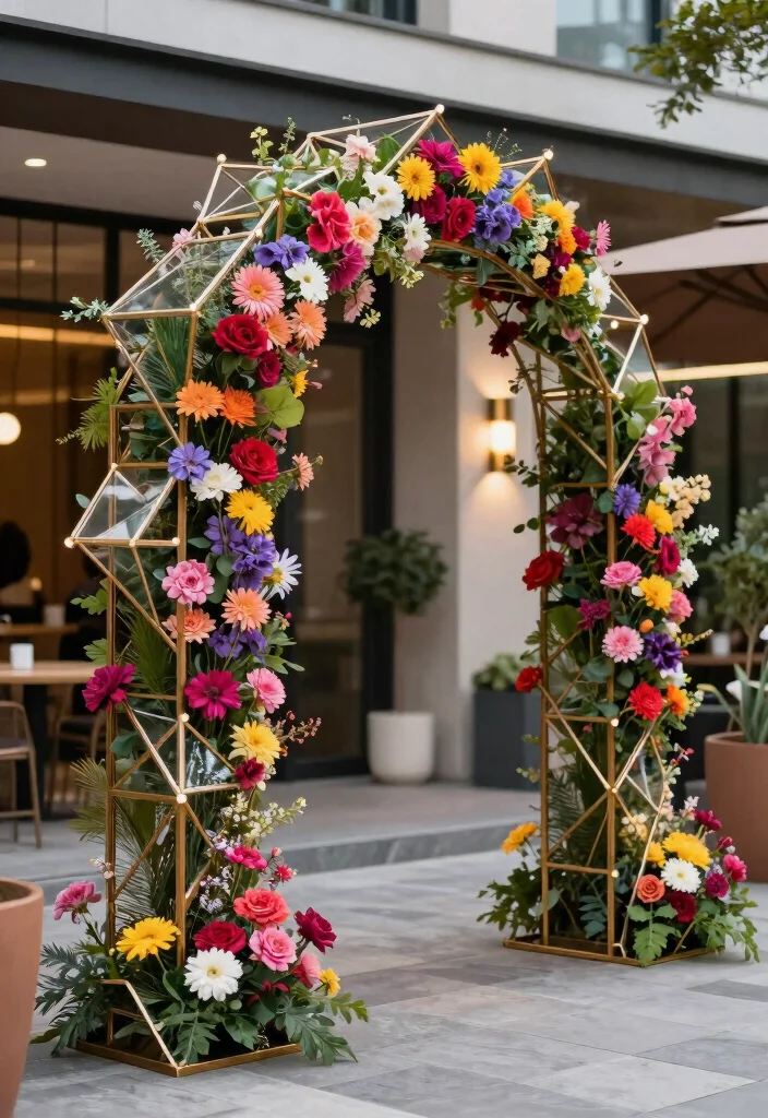 18 Flower Arch Wedding 2026 Trending Ideas With Dreamy Romantic Blooms - 8. Artistic Geometric Designs 1