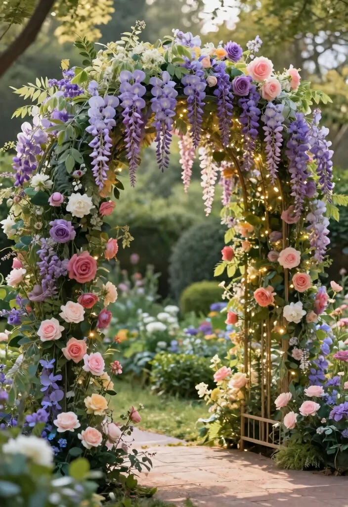 18 Flower Arch Wedding 2026 Trending Ideas With Dreamy Romantic Blooms - 9. Fairytale Floral Cascade 1