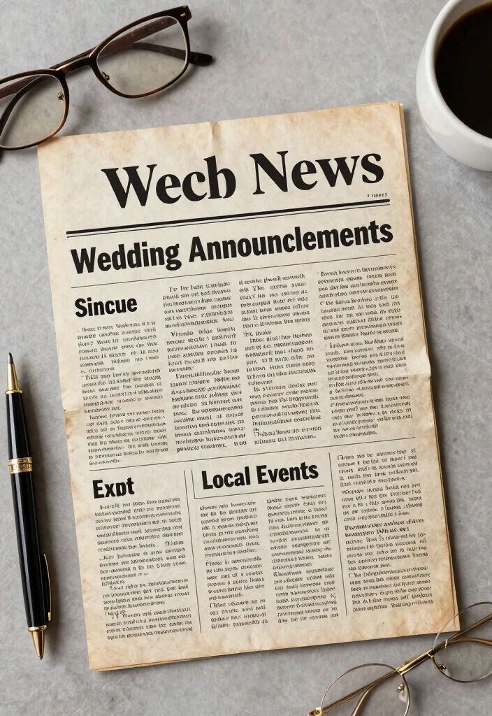 18 Newspaper Wedding Invitations Ideas With Vintage Flair - 1. The Classic Newspaper Format 1