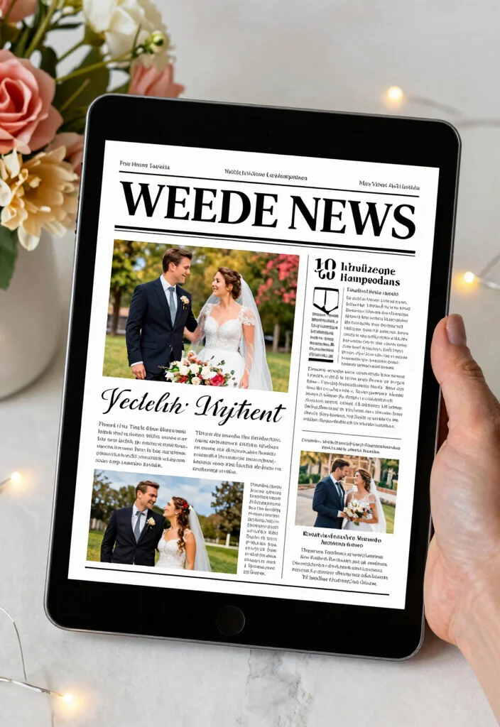 18 Newspaper Wedding Invitations Ideas With Vintage Flair - 18. Digital Newspaper Invitations 1