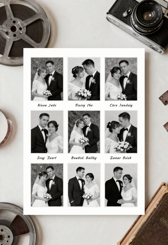 18 Newspaper Wedding Invitations Ideas With Vintage Flair - 5. Vintage Photo Collage Invites 1