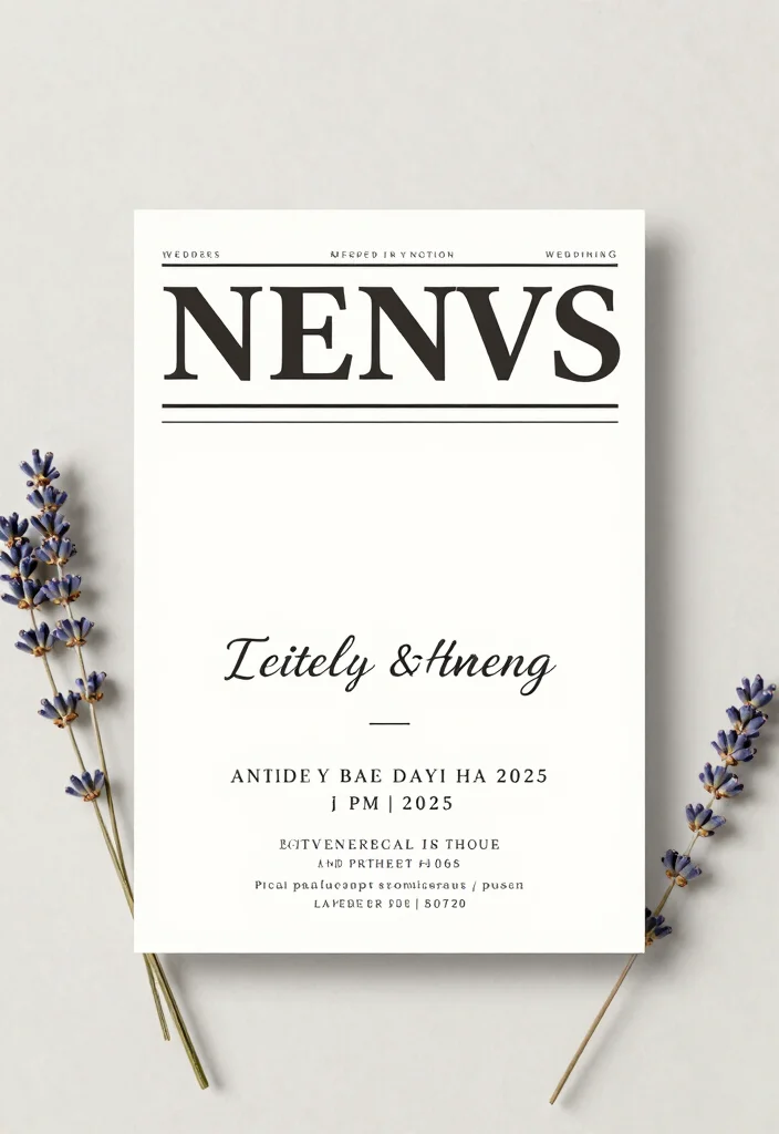 18 Newspaper Wedding Invitations Ideas With Vintage Flair - 6. The Minimalist Approach 1