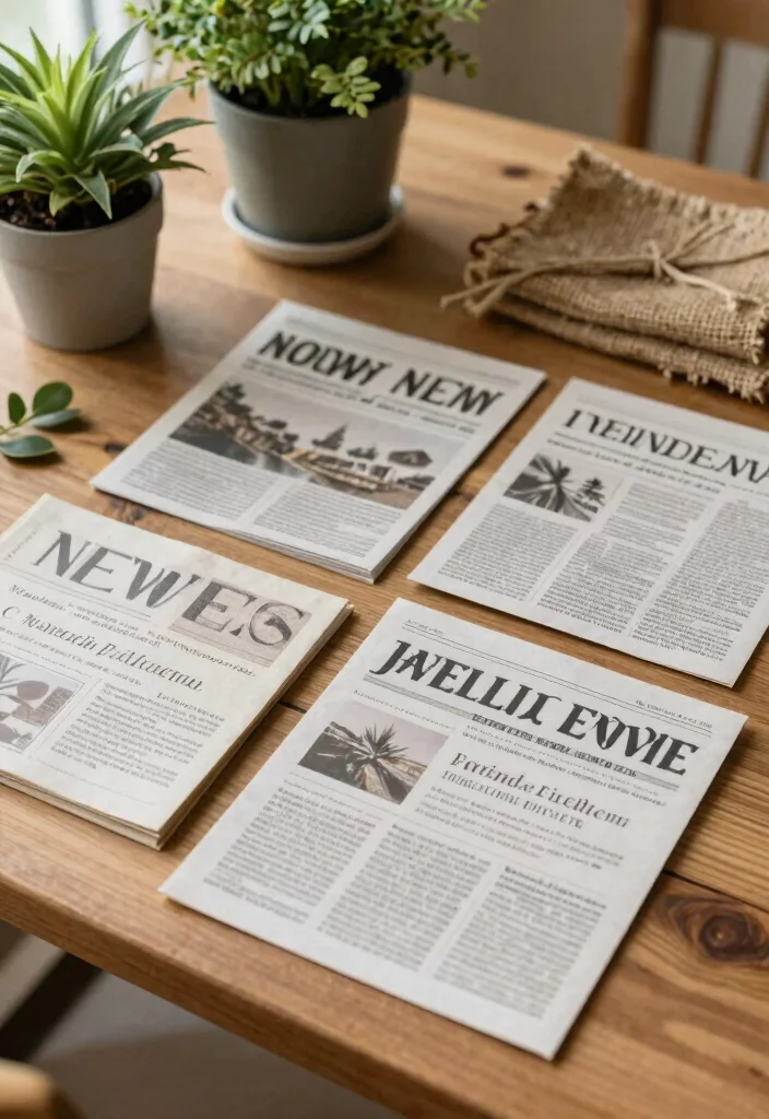 18 Newspaper Wedding Invitations Ideas With Vintage Flair - 8. Eco-Friendly Newsprint Options 1