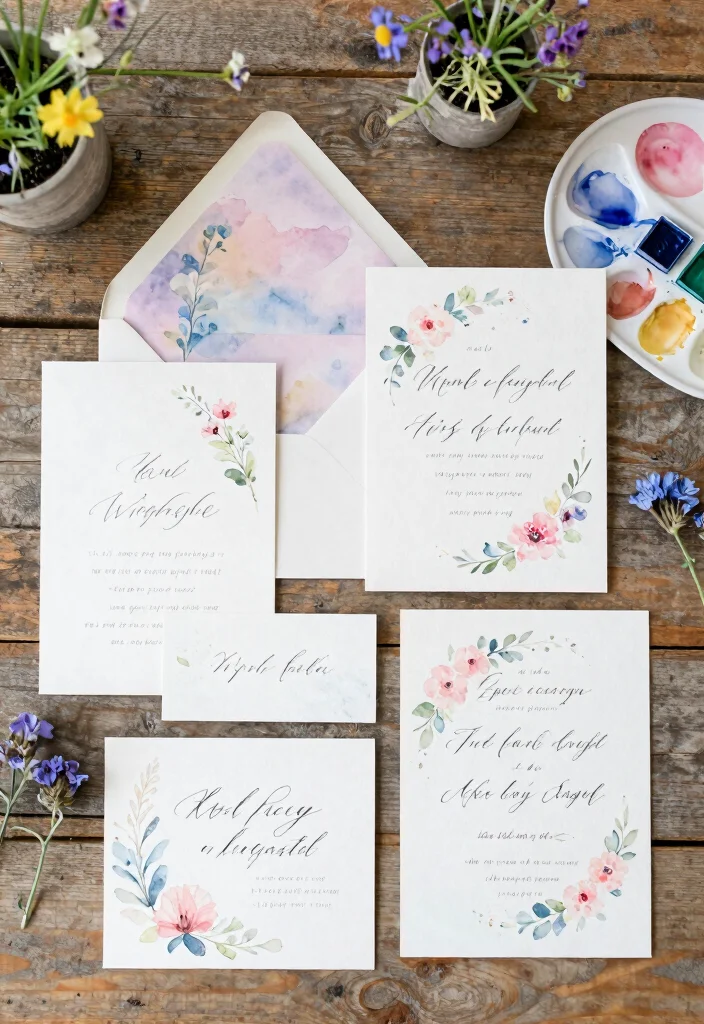 18 Romantic Wedding Invitations Ideas With Soft Elegance - 1. Watercolor Wonders 1
