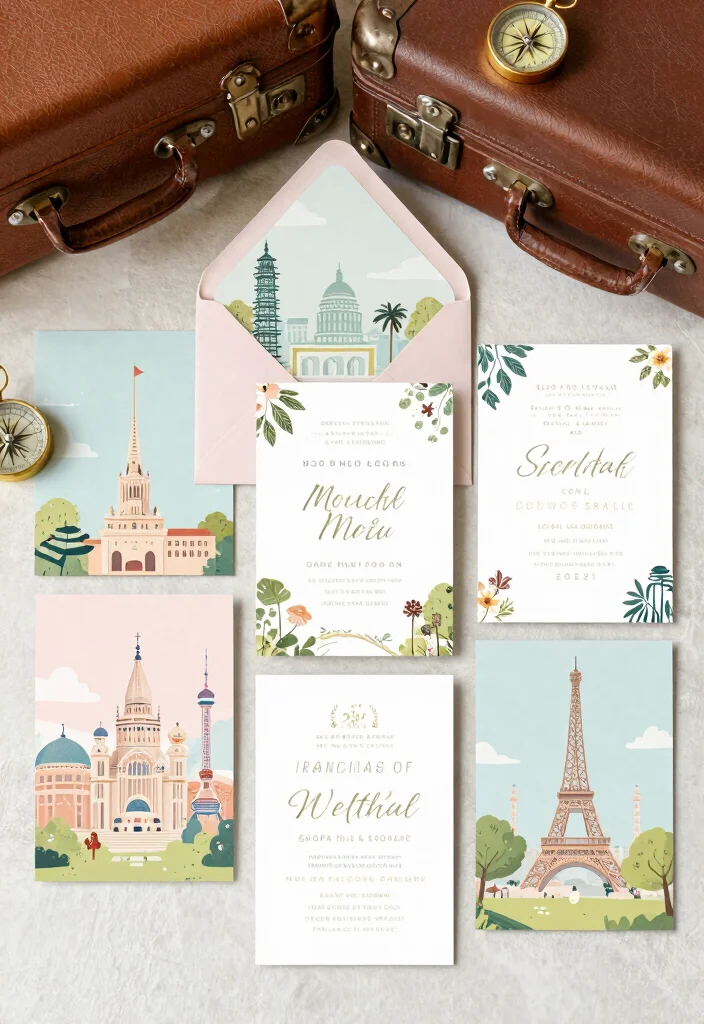 18 Romantic Wedding Invitations Ideas With Soft Elegance - 11. Themed Invitations 1