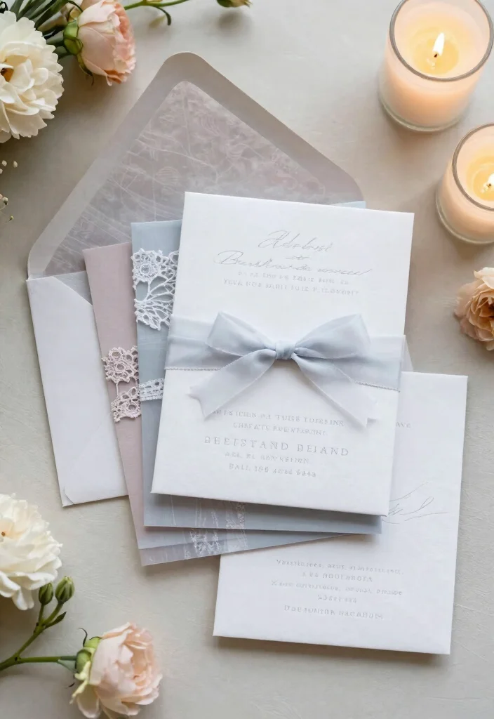 18 Romantic Wedding Invitations Ideas With Soft Elegance - 15. Layered Invitations 1