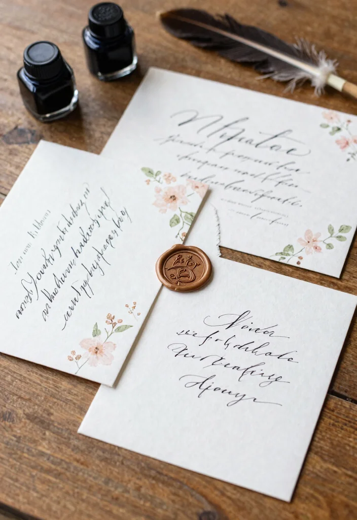 18 Romantic Wedding Invitations Ideas With Soft Elegance - 8. Calligraphy Magic 1