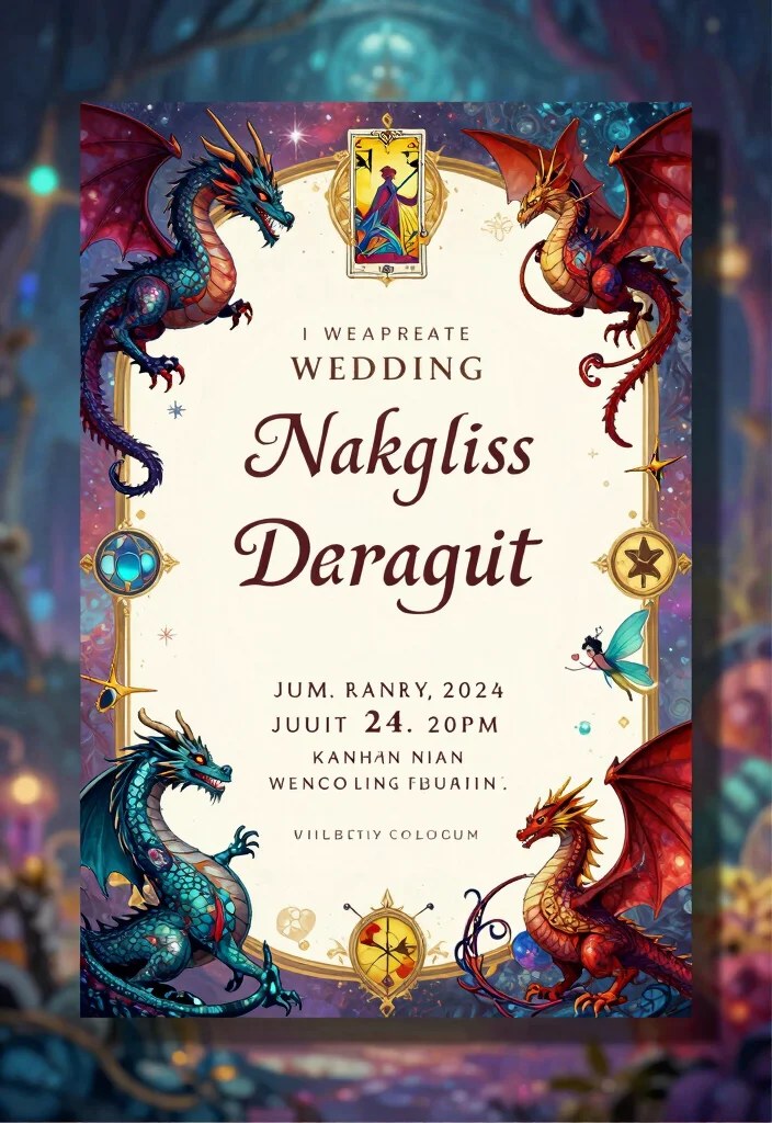 18 Tarot Wedding Invitations Ideas With Mystical Vibes - 14. Tarot Fantasy Adventure 1