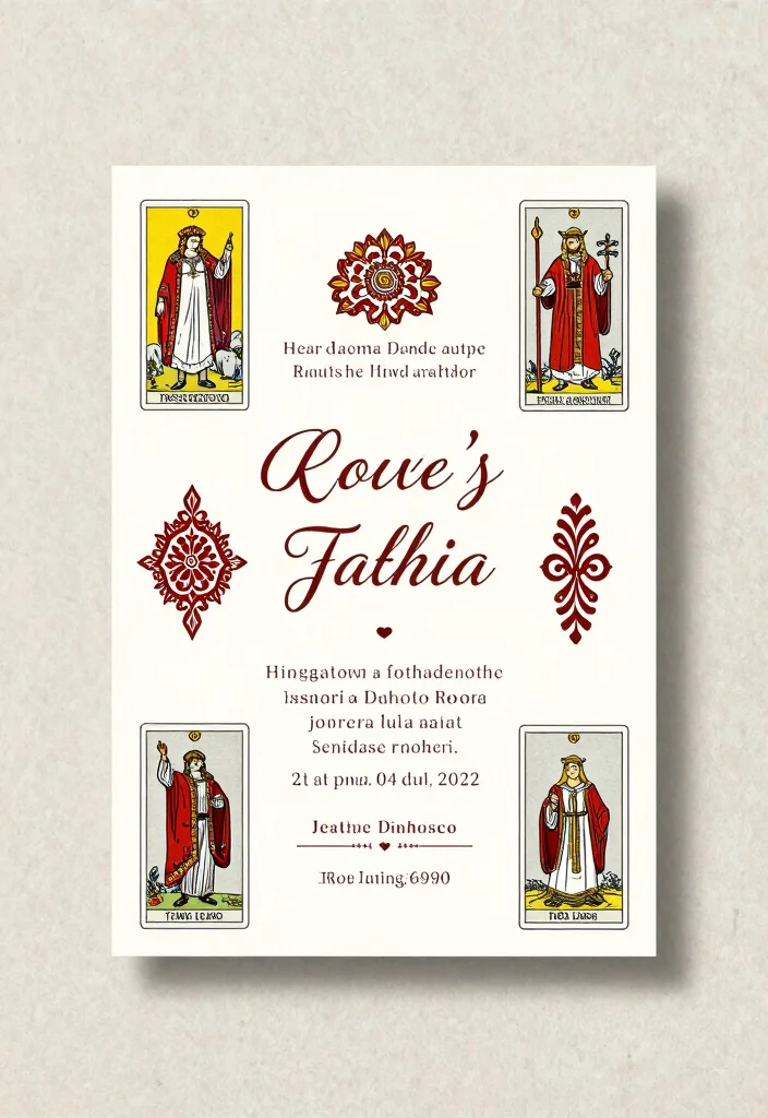 18 Tarot Wedding Invitations Ideas With Mystical Vibes - 15. Cultural Tarot Elements 1