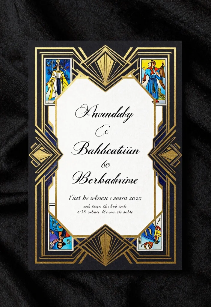 18 Tarot Wedding Invitations Ideas With Mystical Vibes - 5. Art Deco Tarot Elegance 1