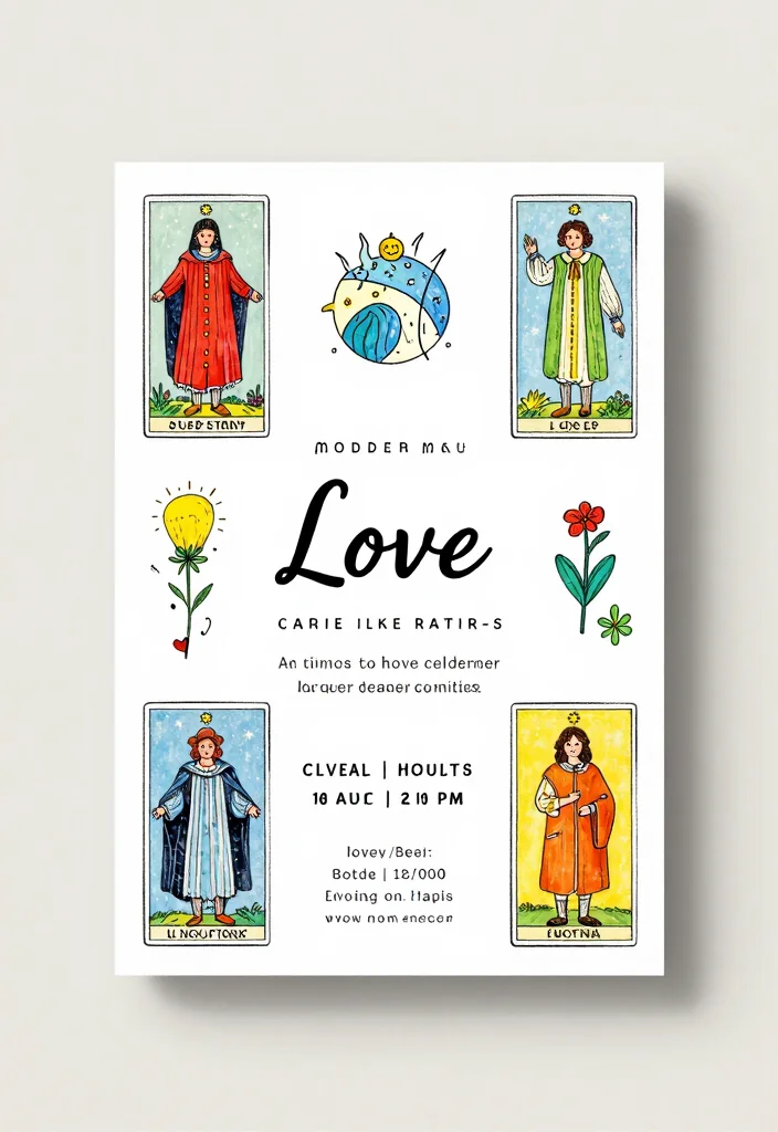 18 Tarot Wedding Invitations Ideas With Mystical Vibes - 9. Mystical Illustration Invitations 1