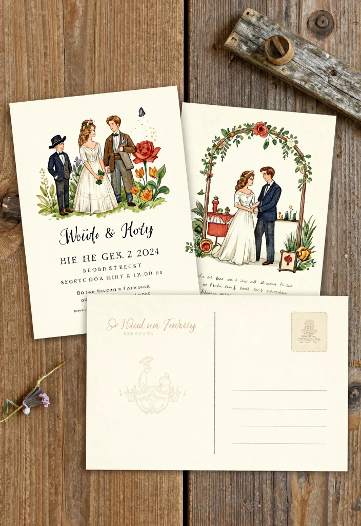 18 Vintage Wedding Cards Ideas With Timeless Charm 42 18 Vintage Wedding Cards Ideas With Timeless Charm - 12. Vintage Postcard Invitations 1