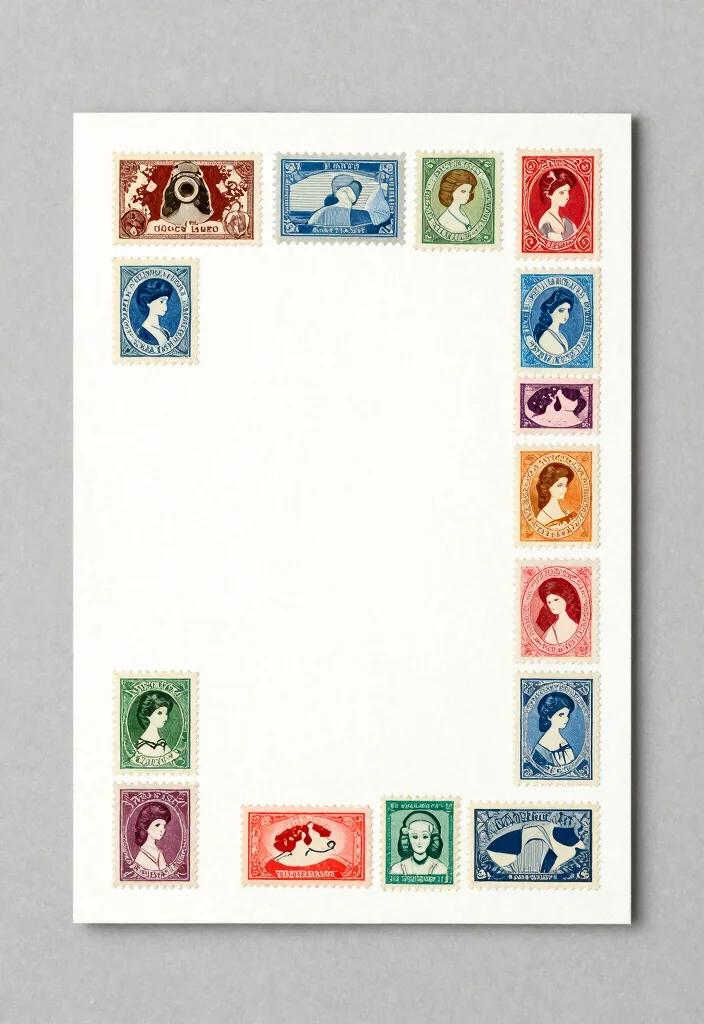 18 Vintage Wedding Cards Ideas With Timeless Charm 29 18 Vintage Wedding Cards Ideas With Timeless Charm - 9. Vintage Postage Stamps 1