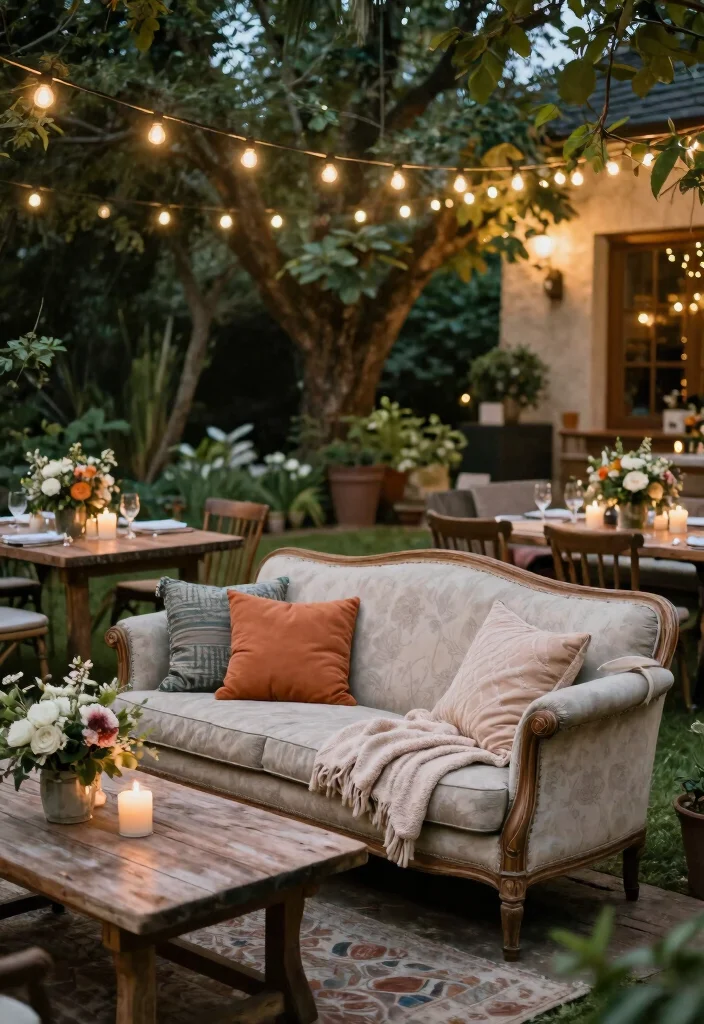 18 Wedding Backdrop Outdoor Ideas With Natural Romance - 10. Comfy Lounge Area 1