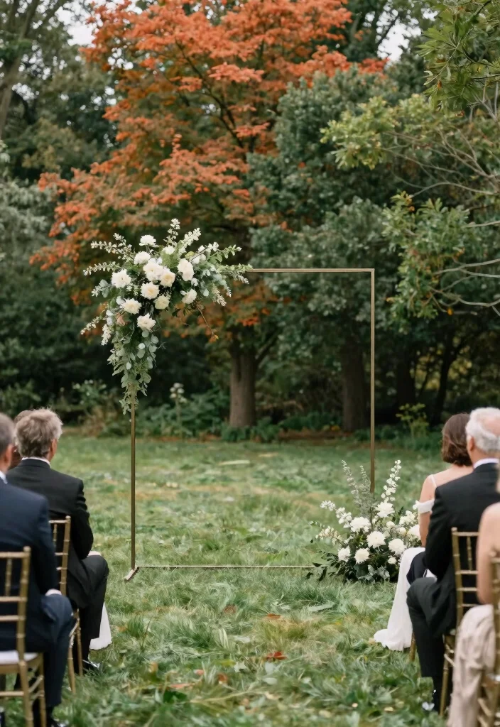 18 Wedding Backdrop Outdoor Ideas With Natural Romance - 11. Minimalist Elegance 1