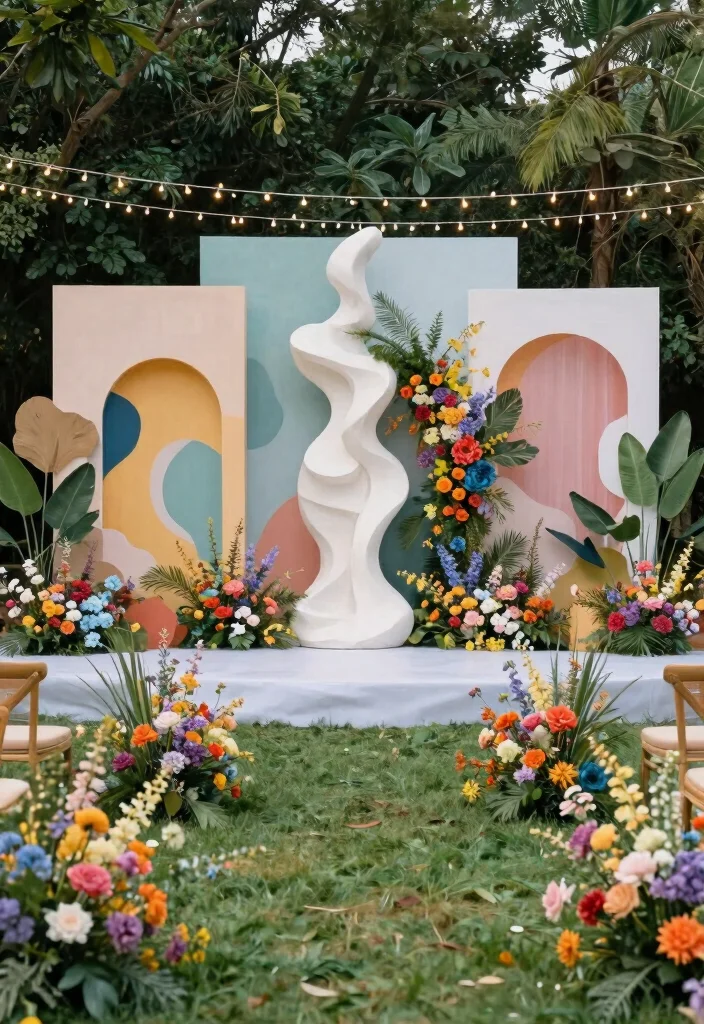 18 Wedding Backdrop Outdoor Ideas With Natural Romance - 16. Artful Arrangements 1