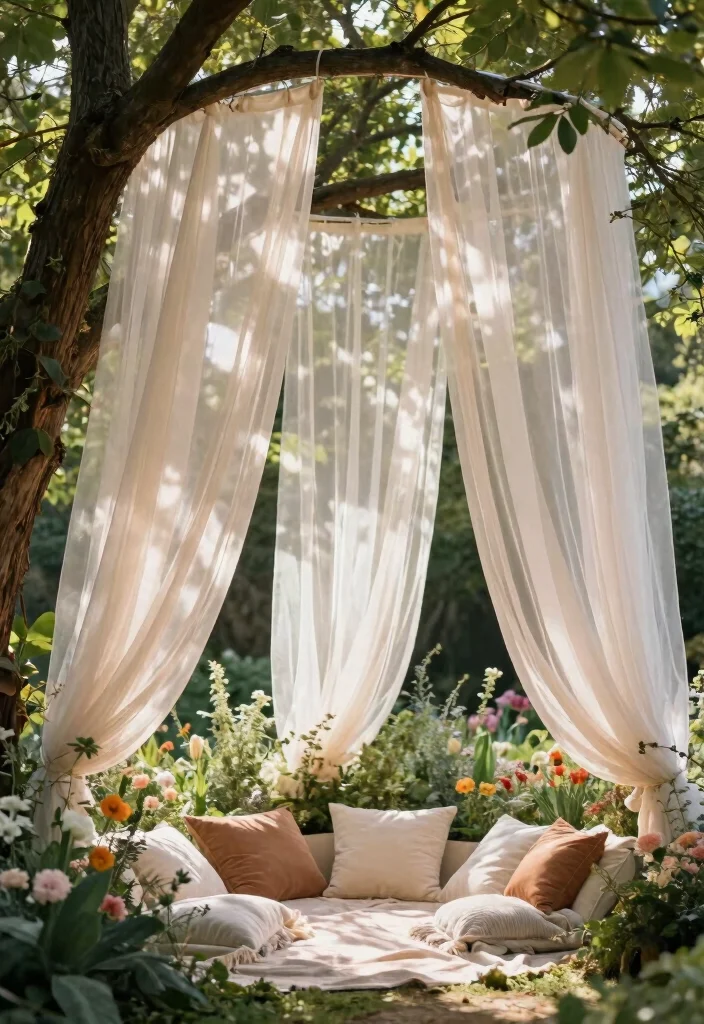 18 Wedding Backdrop Outdoor Ideas With Natural Romance - 3. Dreamy Drapes 1