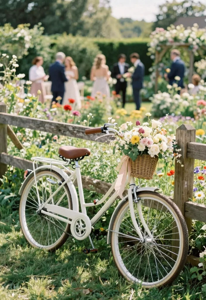 18 Wedding Backdrop Outdoor Ideas With Natural Romance - 5. Vintage Bicycle Decor 1