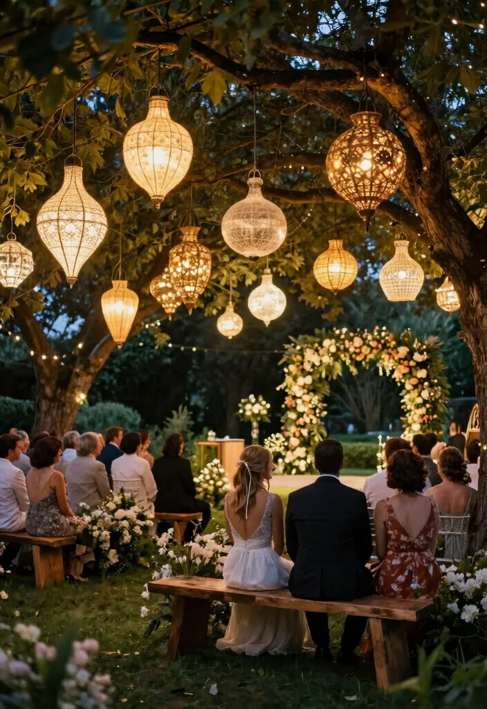 18 Wedding Backdrop Outdoor Ideas With Natural Romance - 9. Whimsical Lanterns 1