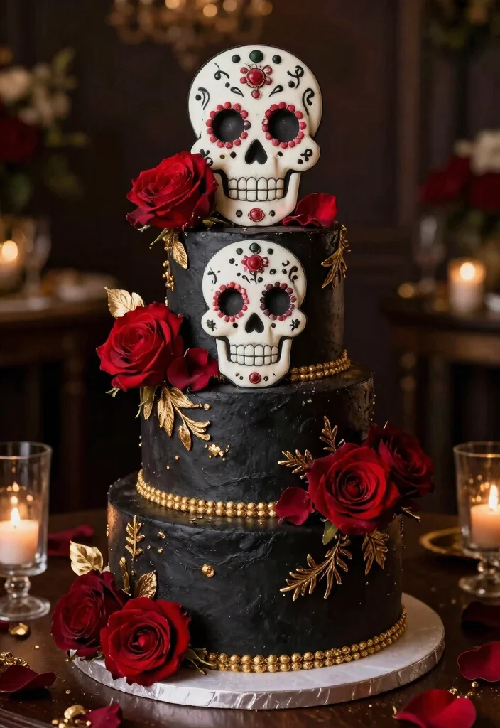 10 Skull Wedding Decorations That Balance Edge and Elegance - 1. Skull Wedding Cake Toppers 1