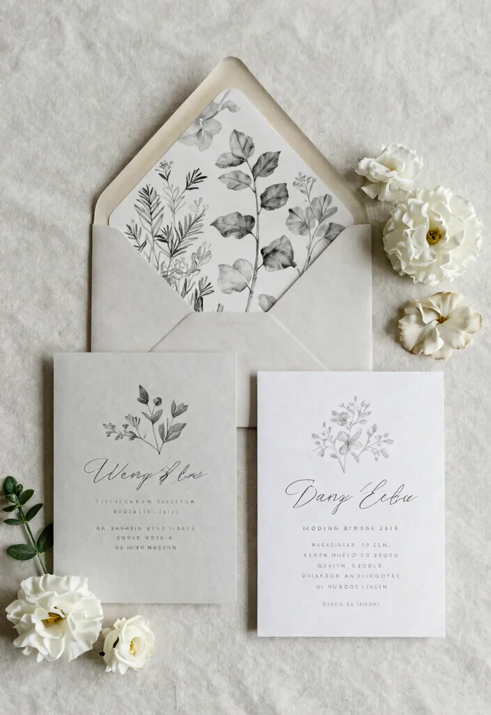 12 Botanical Wedding Invitations That Print Clear Not Blurry 59 12 Botanical Wedding Invitations That Print Clear Not Blurry - 9. Monochromatic Elegance 1
