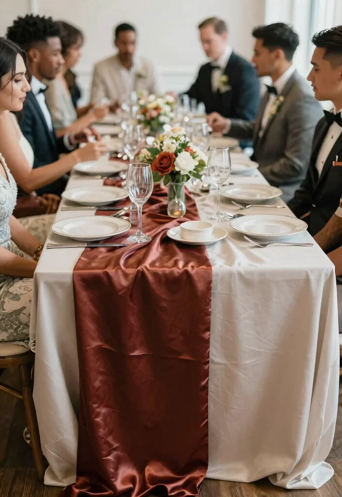 12 Luxury Wedding Reception Decor That Costs Half the Price 13 12 Luxury Wedding Reception Decor That Costs Half the Price - 3. Luxurious Table Runners 1