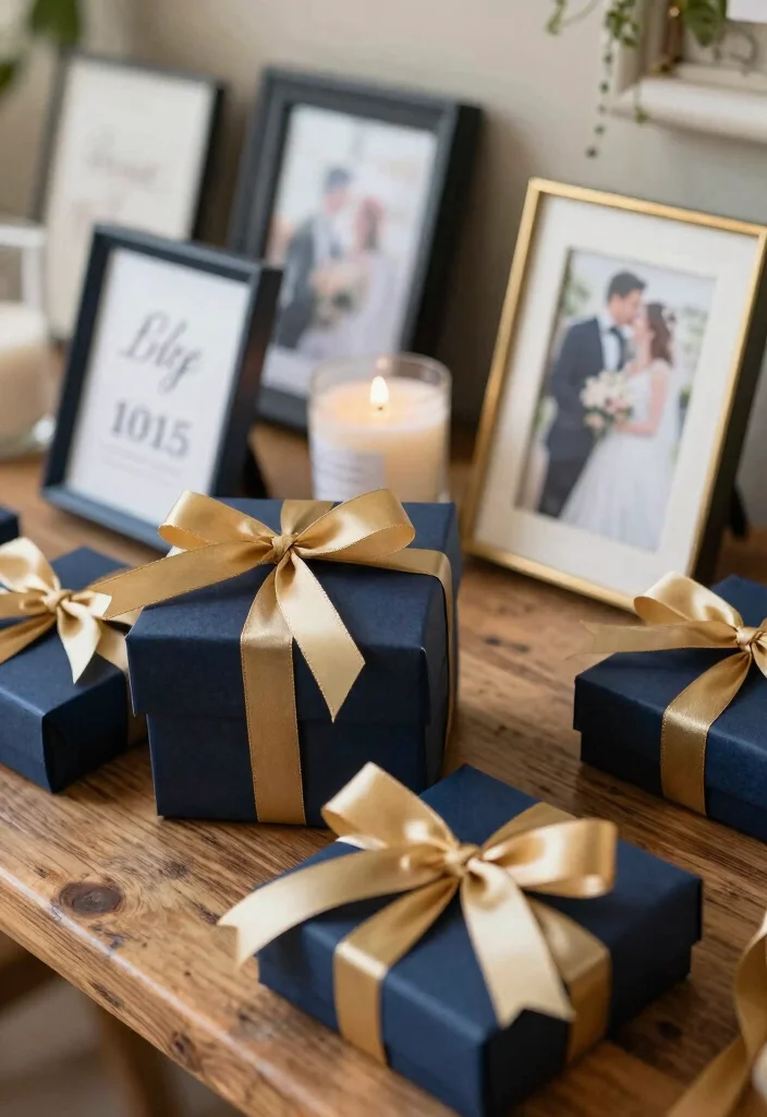 12 Navy Wedding Decorations That Pair With Gold Metallics 50 12 Navy Wedding Decorations That Pair With Gold Metallics - 10. Navy and Gold Favors 1