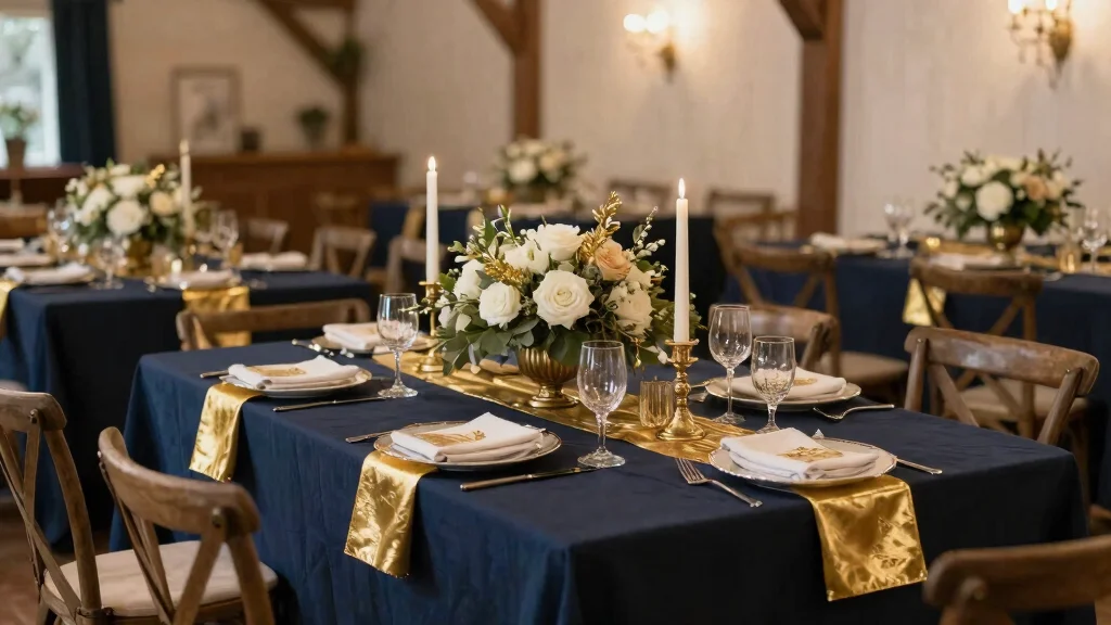 12 Navy Wedding Decorations That Pair With Gold Metallics
