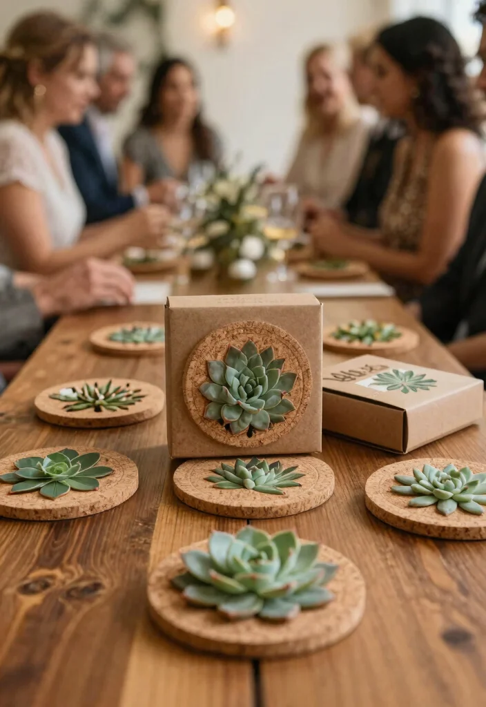 12 Succulent Wedding Favors That Guests Take Home and Keep Alive - 10. Succulent Coasters 1