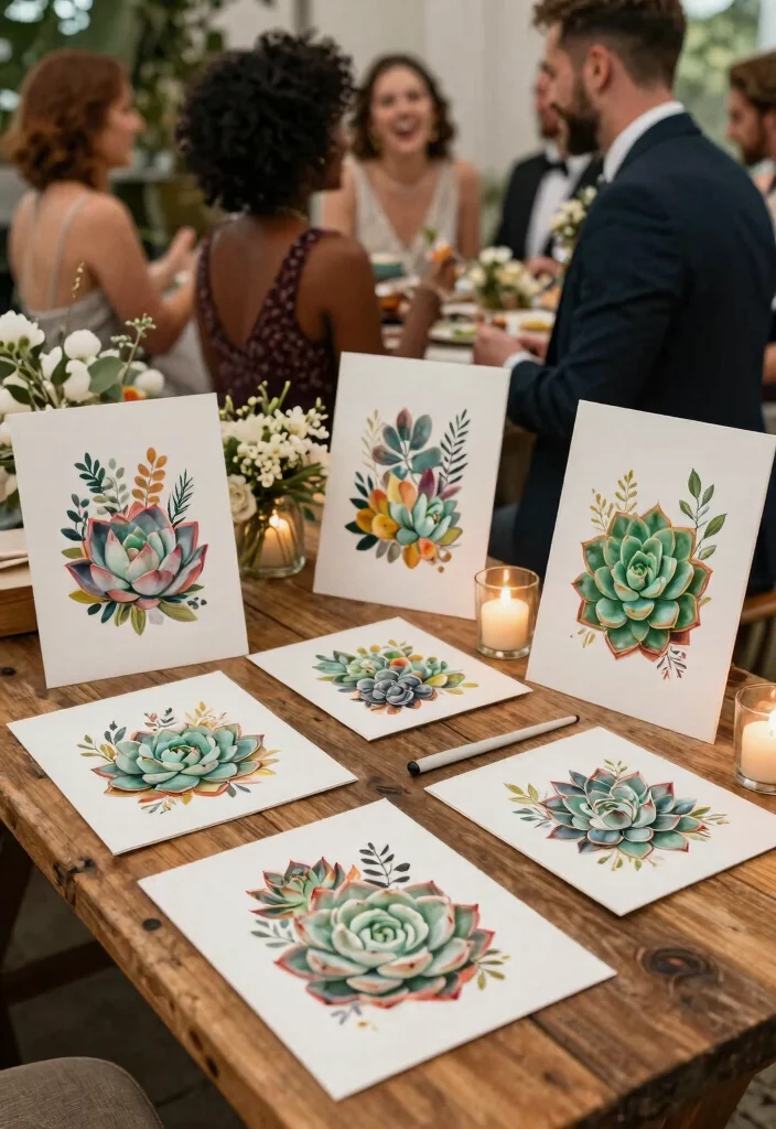 12 Succulent Wedding Favors That Guests Take Home and Keep Alive - 11. Succulent Art Prints 1