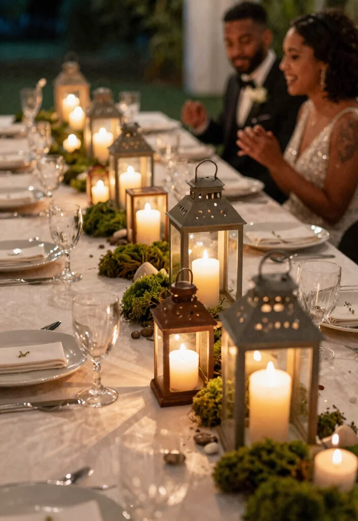 12 Wedding Table Candle Centerpieces That Burn All Night 50 12 Wedding Table Candle Centerpieces That Burn All Night - 10. Lanterns with Natural Elements 1