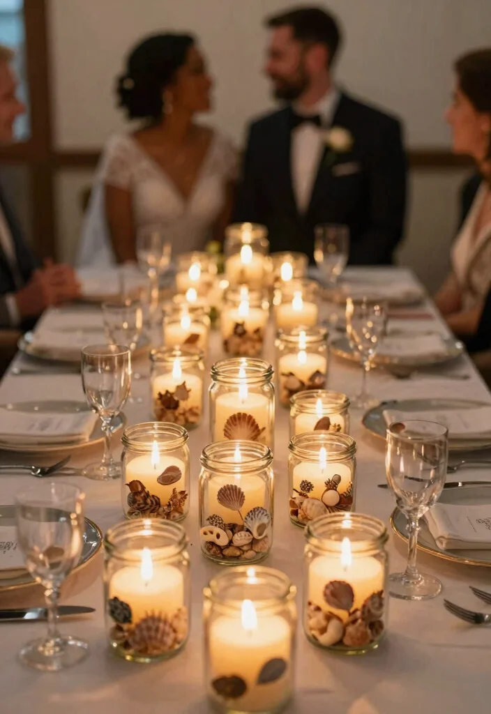 12 Wedding Table Candle Centerpieces That Burn All Night 61 12 Wedding Table Candle Centerpieces That Burn All Night - 11. Candle Jars with Personal Touches 1